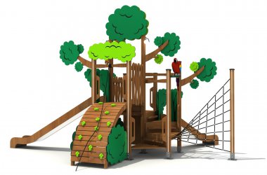 乐鱼运动游乐木质定制树形组